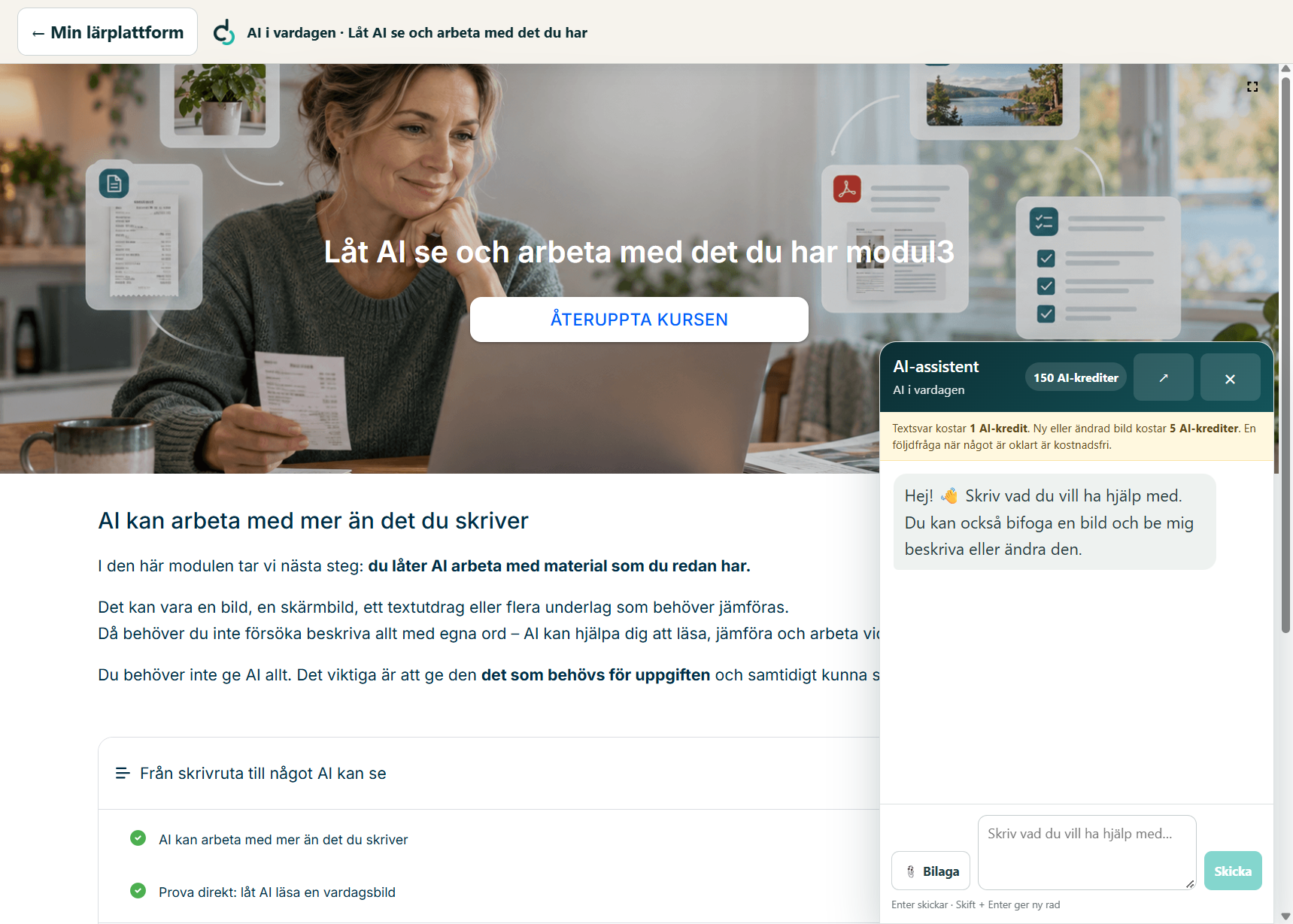 Kursmodul i AI i vardagen med AI-assistenten